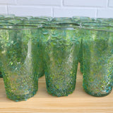 B-WARE !!!  Trinkglas CONFETTI green turquoise highball conical 400ml