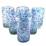 Trinkglas CONFETTI cobalt turquoise highball conical 400ml