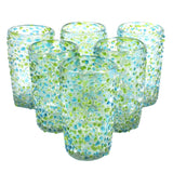 Trinkglas CONFETTI green turquoise highball conical 400ml