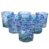 Trinkglas CONFETTI cobalt turquoise lowball conical 250ml