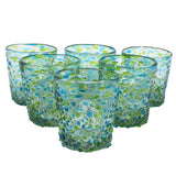 Trinkglas CONFETTI green turquoise lowball conical 250ml
