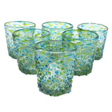 Trinkglas CONFETTI green turquoise lowball conical 250ml