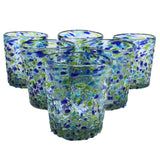 Trinkglas CONFETTI cobalt green turquoise lowball conical 250ml