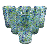 Trinkglas CONFETTI cobalt green turquoise highball conical 400ml