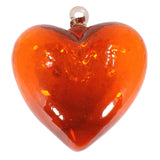 Wunderschöne Glasherzen aus Mexiko, mundgeblasen - Glas Herz XXL orange - aus Vollglas (nicht bemalt) in mehreren Farben