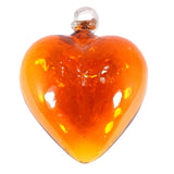 Wunderschöne Glasherzen aus Mexiko, mundgeblasen - Glas Herz groß orange- aus Vollglas (nicht bemalt) in mehreren Farben