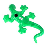 Wunderschöne Talavera Eidechse - Gecko aus handbemaltem Ton von indigenen Kunsthandwerkern aus Nayarit Farbe: grün, Schwanz rechts