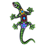 Wunderschöne Talavera Eidechse - Gecko aus handbemaltem Ton von indigenen Kunsthandwerkern aus Nayarit Farbe: schwarz, Schwanz rechts