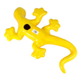 Wunderschöne Talavera Eidechse - Gecko aus handbemaltem Ton von indigenen Kunsthandwerkern aus Nayarit Farbe: gelb, Schwanz rechts