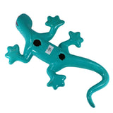 Wunderschöne Talavera Eidechse - Gecko aus handbemaltem Ton von indigenen Kunsthandwerkern aus Nayarit Farbe: türkis, Schwanz rechts