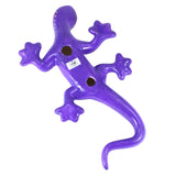 Wunderschöne Talavera Eidechse - Gecko aus handbemaltem Ton von indigenen Kunsthandwerkern aus Nayarit Farbe: lila, Schwanz rechts