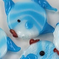 Icon gestreifter Fisch blau / pez rayado azul - Dekostein Streudeko mundgeblasen, handgefertigt
