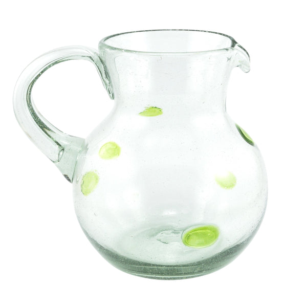 Glaskrug SPLASH lemon green 6 Punkte bola normal 2500ml handmade fairtrade