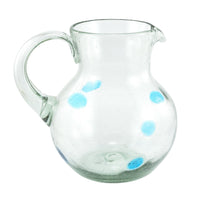 Glaskrug SPLASH turquoise 6 Punkte bola normal 2500ml handmade fairtrade