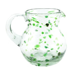 Glaskrug DOTS green bola small 500ml handmade fairtrade