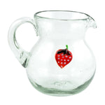 Glaskrug ICON STRAWBERRY bola small 500ml handmade fairtrade