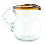 Glaskrug RIM amber bola small 500ml handmade fairtrade