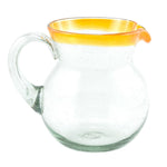 Glaskrug RIM orange bola small 500ml handmade fairtrade