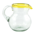 Glaskrug RIM yellow bola small 500ml handmade fairtrade