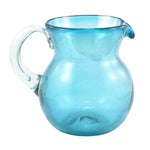 Glaskrug UNICOLOR turquoise bola small 500ml handmade fairtrade