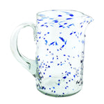 Glaskrug DOTS cobalt cilindro large 1.500ml handmade fairtrade