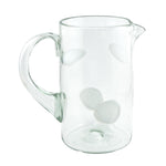 Glaskrug SPLASH white 4 Punkte cilindro large 1.500ml handmade fairtrade