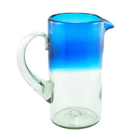 Glaskrug COLOR UP turquoise cilindro normal 1200ml handmade fairtrade