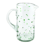 Glaskrug DOTS green cilindro normal 1200ml handmade fairtrade