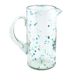 Glaskrug DOTS turquoise cilindro normal 1200ml handmade fairtrade