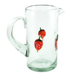 Glaskrug ICON STRAWBERRY cilindro normal 1200ml handmade fairtrade