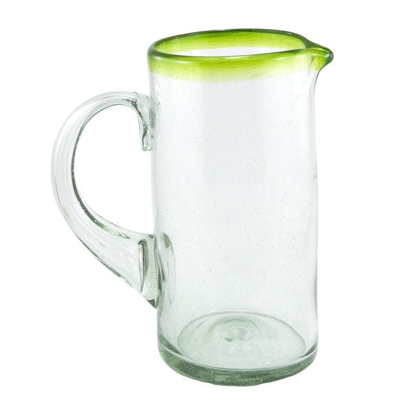 Glaskrug RIM lemon green cilindro normal 1200ml handmade fairtrade 