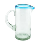 Glaskrug RIM turquoise cilindro normal 1200ml handmade fairtrade