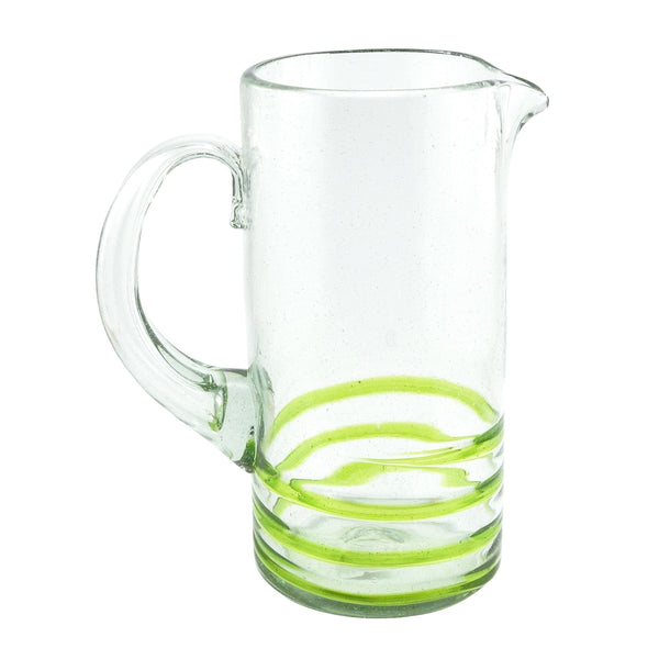 Glaskrug SERPENTINAS lemon green cilindro normal 1200ml handmade fairtrade
