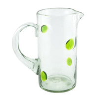 Glaskrug SPLASH lemon green 4 Punkte cilindro normal 1200ml handmade fairtrade