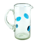 Glaskrug SPLASH turquoise 4 Punkte cilindro normal 1200ml handmade fairtrade