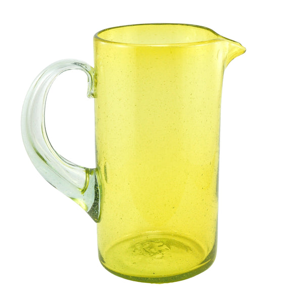 Glaskrug UNICOLOR yellow cilindro normal 1200ml handmade fairtrade