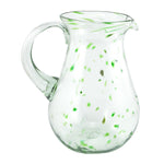 Glaskrug DOTS green pera large 2.000ml handmade fairtrade