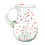 Glaskrug DOTS red pera large 2.000ml handmade fairtrade