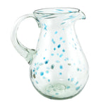 Glaskrug DOTS turquoise pera large 2.000ml handmade fairtrade