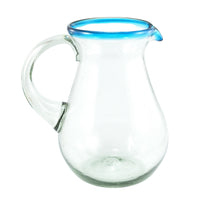 Glaskrug RIM turquoise pera large 2.000ml handmade fairtrade 