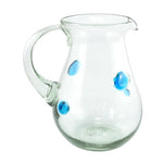 Glaskrug SPLASH turquoise 4 Punkte pera large 2.000ml handmade fairtrade