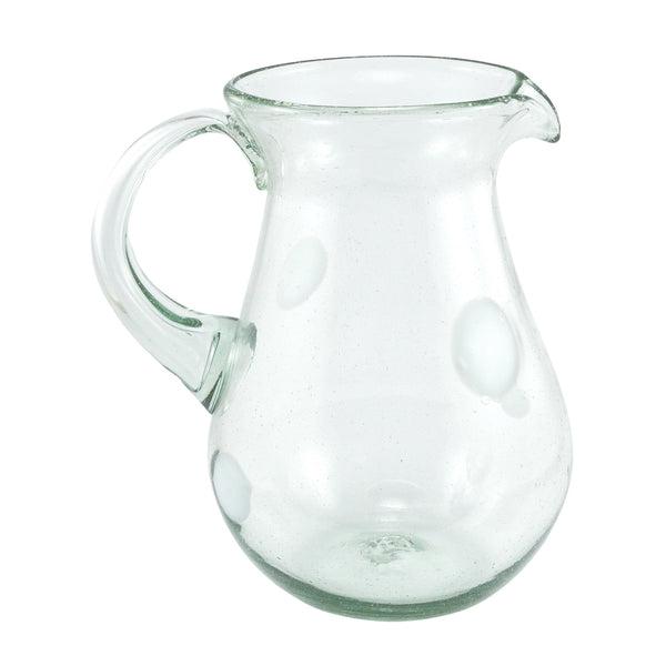 Glaskrug SPLASH white 4 Punkte pera large 2.000ml handmade fairtrade