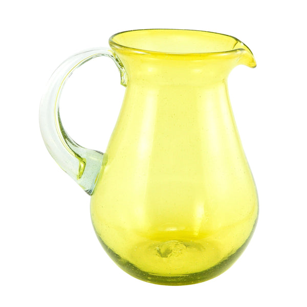 Glaskrug UNICOLOR yellow pera large 2.000ml handmade fairtrade