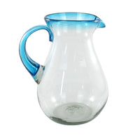 Glaskrug RIM turquoise pera large 2.000ml mit farbigem Henkel