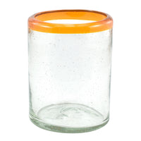Trinkglas RIM orange lowball classic 330ml handmade fairtrade