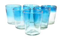 Trinkglas COLOR UP turquoise lowball conical 250ml handmade fairtrade