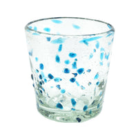 Trinkglas DOTS turquoise lowball conical 250ml handmade fairtrade