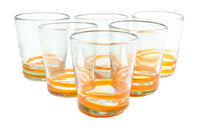 Trinkglas SERPENTINAS orange lowball conical 250ml handmade fairtrade