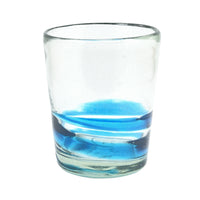 Trinkglas SERPENTINAS turquoise lowball conical 250ml handmade fairtrade
