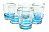 Trinkglas SERPENTINAS turquoise lowball conical 250ml handmade fairtrade